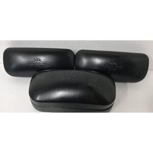 3 X COACH Clam Shell Eye Glasses Sunglasses Black New York- Hard Case
